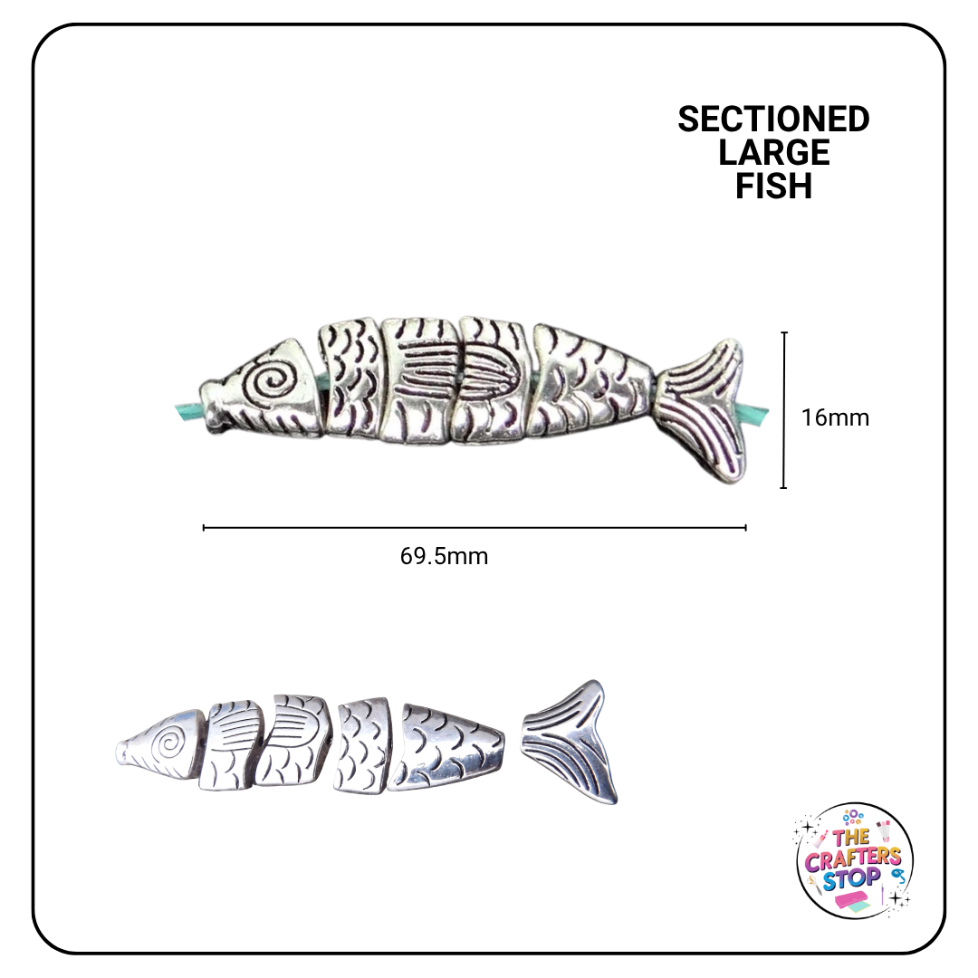 Metal Silver Fish Beads (Assorted designs)