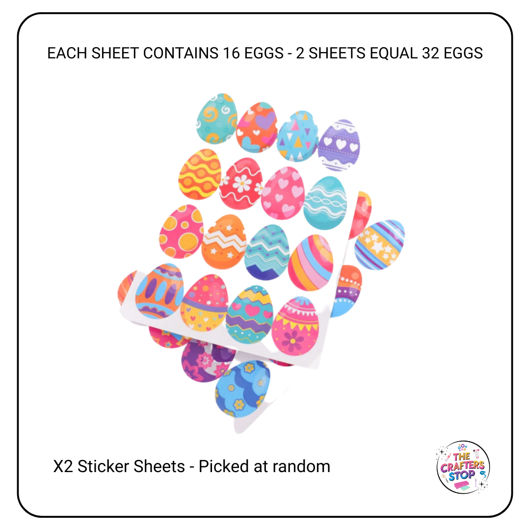 Easter Egg Stickers - 2 Sheets (32 Stickers in total)