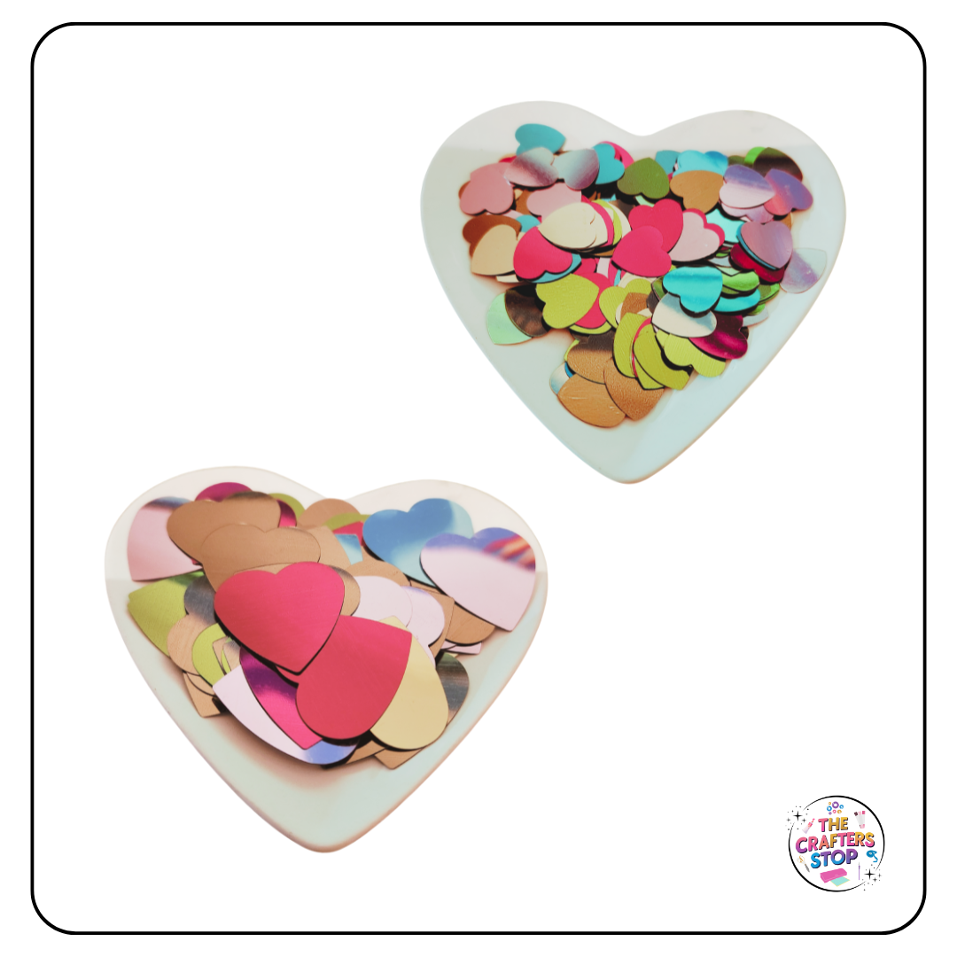 PVC Hearts Sequin Add-ins 25g (2 Sizes)