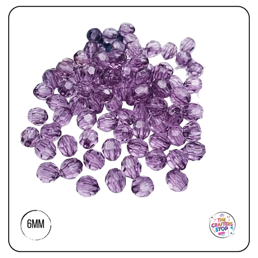 Transparent Faceted 6mm Beads