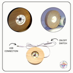 Round Wooden Display LED Light Base (6cm)