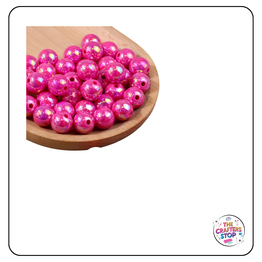 Large Acrylic Iridescent Beads - 14.5mm