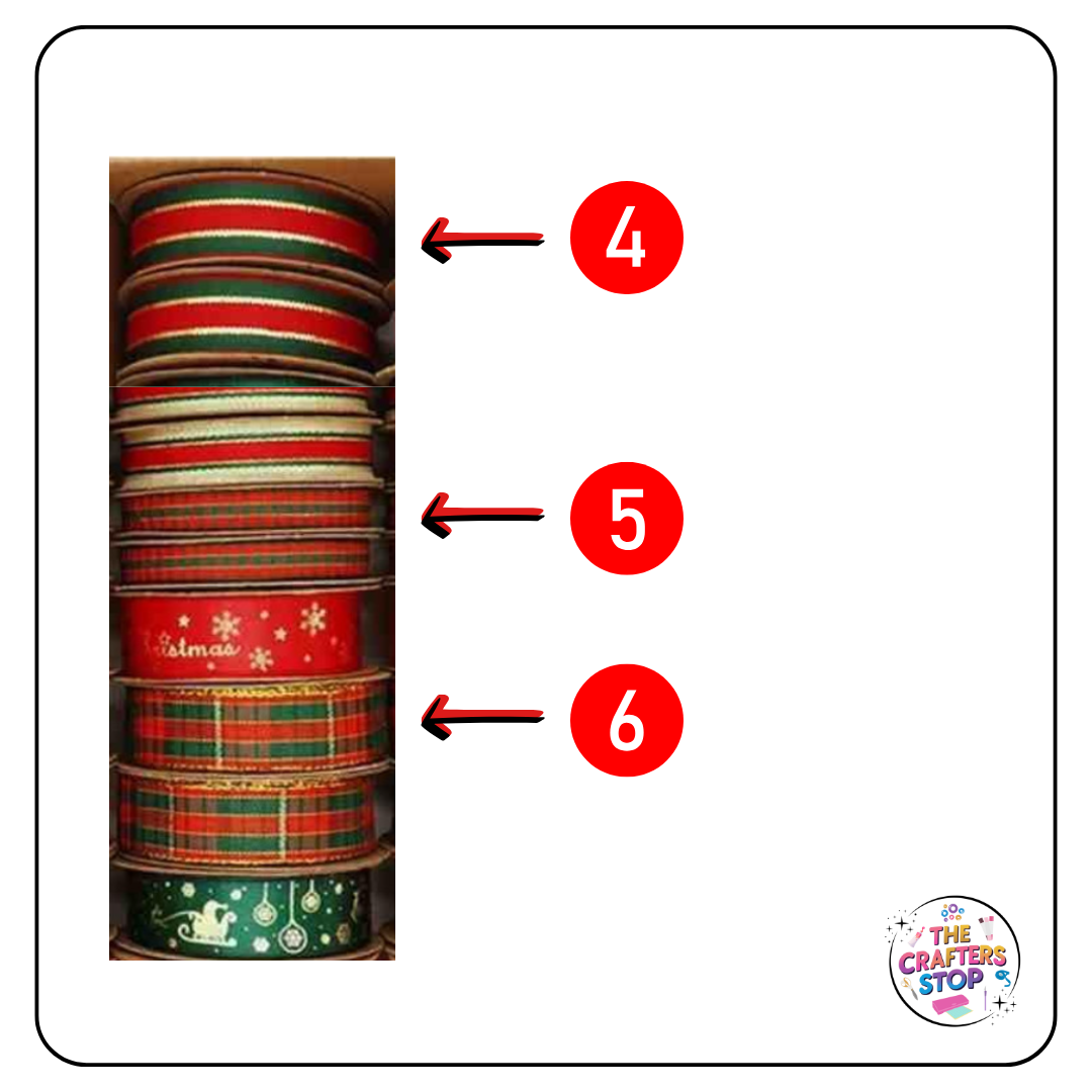 Decorative Christmas Ribbon - Multiple designs & sizes