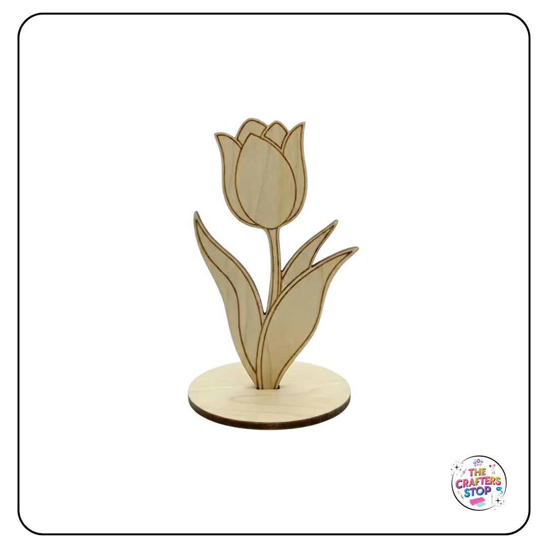 Decorative Wooden Tulips on Stand Blanks
