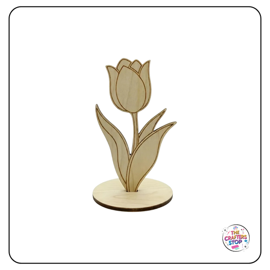 Decorative Wooden Tulips on Stand Blanks