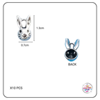 Metal Easter Bunny Head Charms