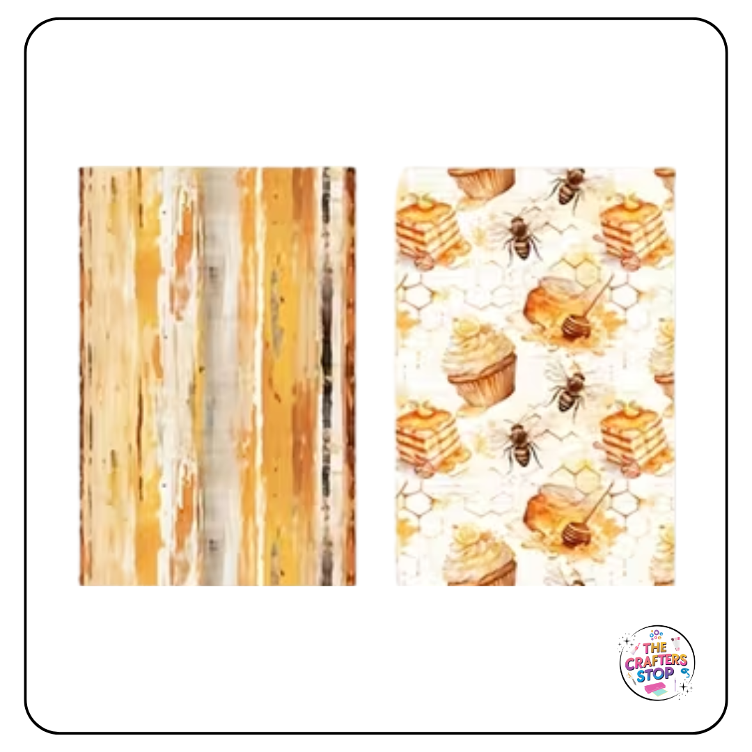 Beautiful Bee Designed Pattern Papers 24 Sheets