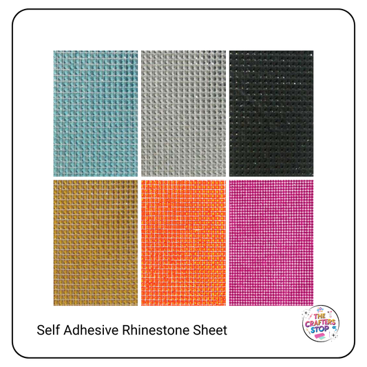 Craft Self Adhesive Square Rhinestone Sheets - 6 Colours