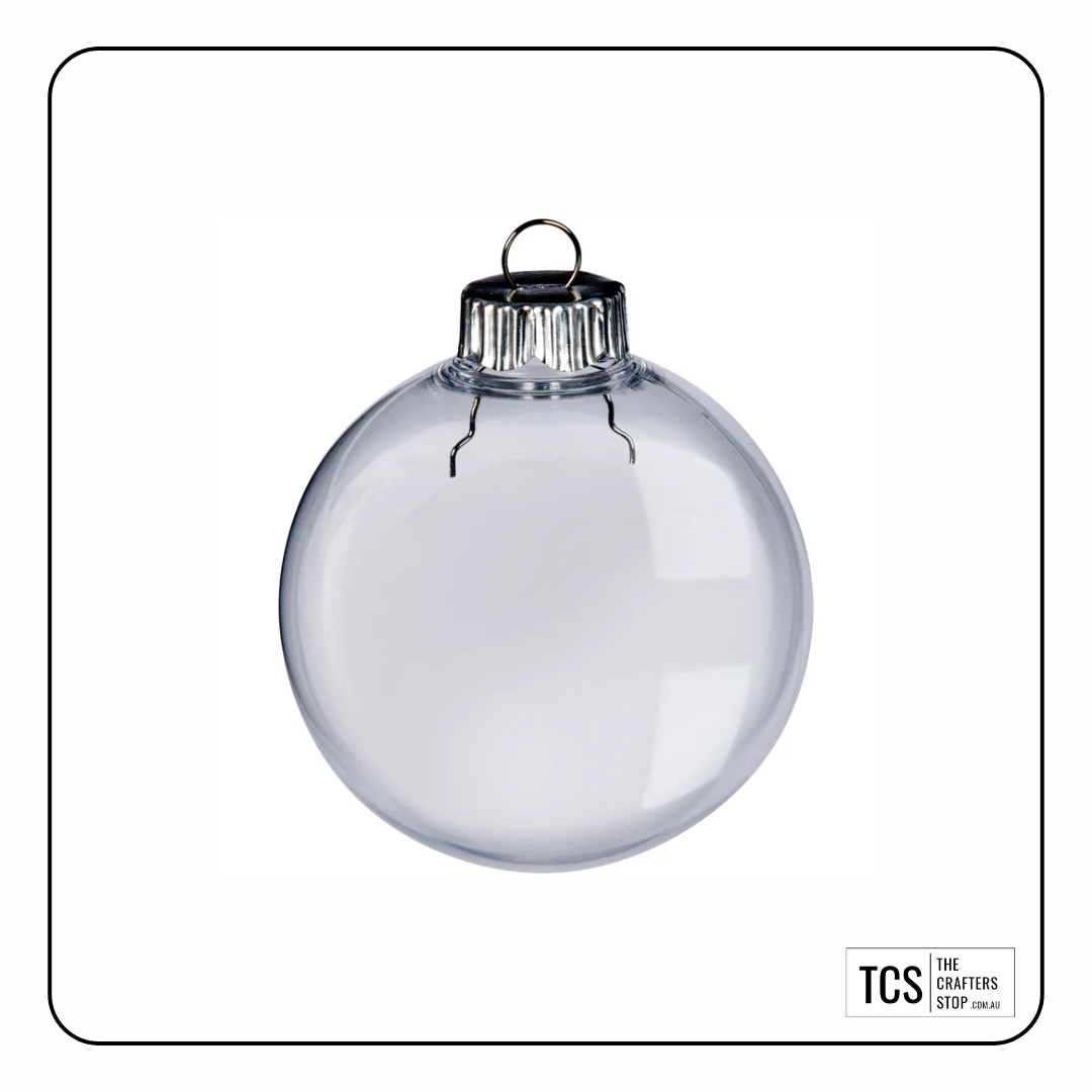 8cm Clear Christmas Baubles