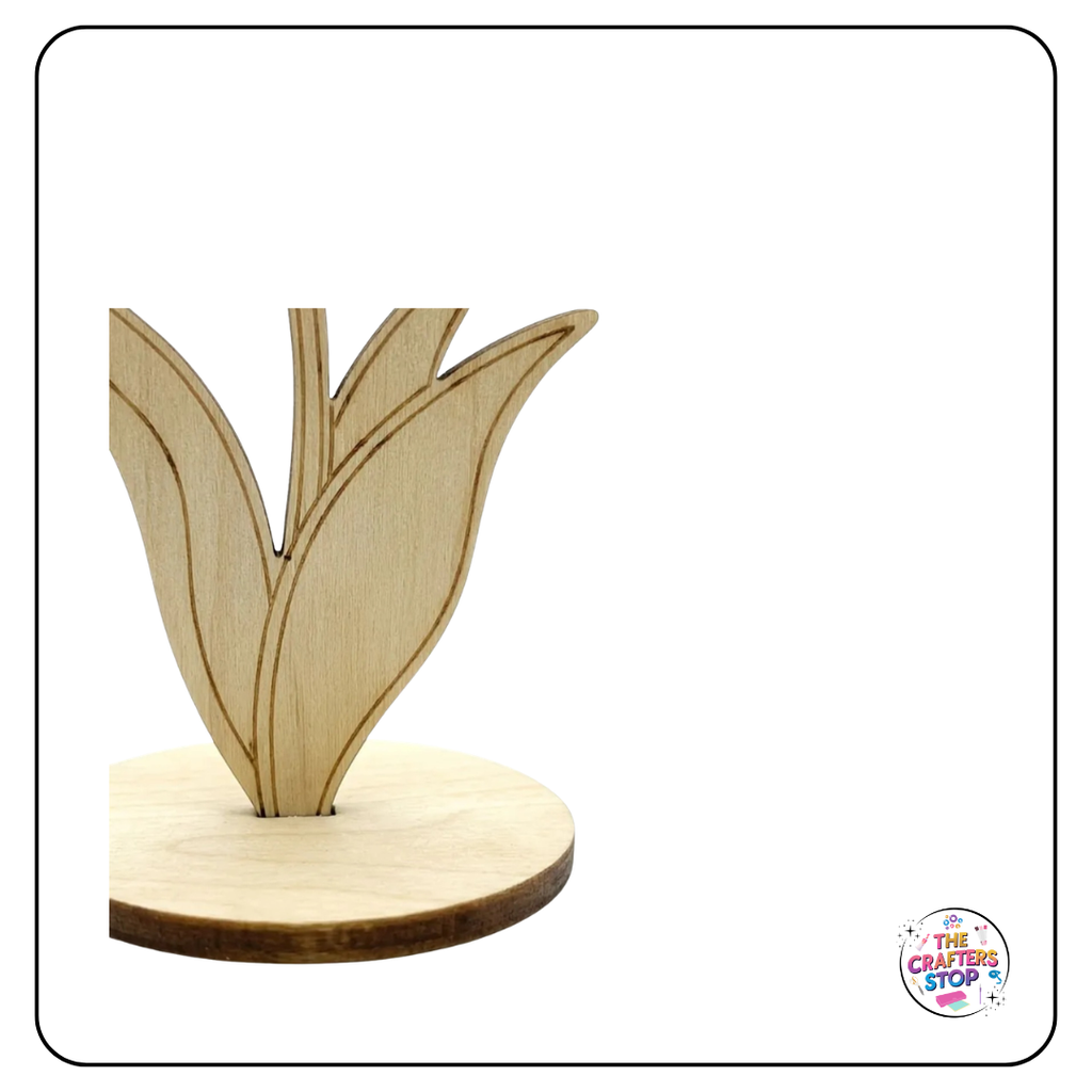 Decorative Wooden Tulips on Stand Blanks