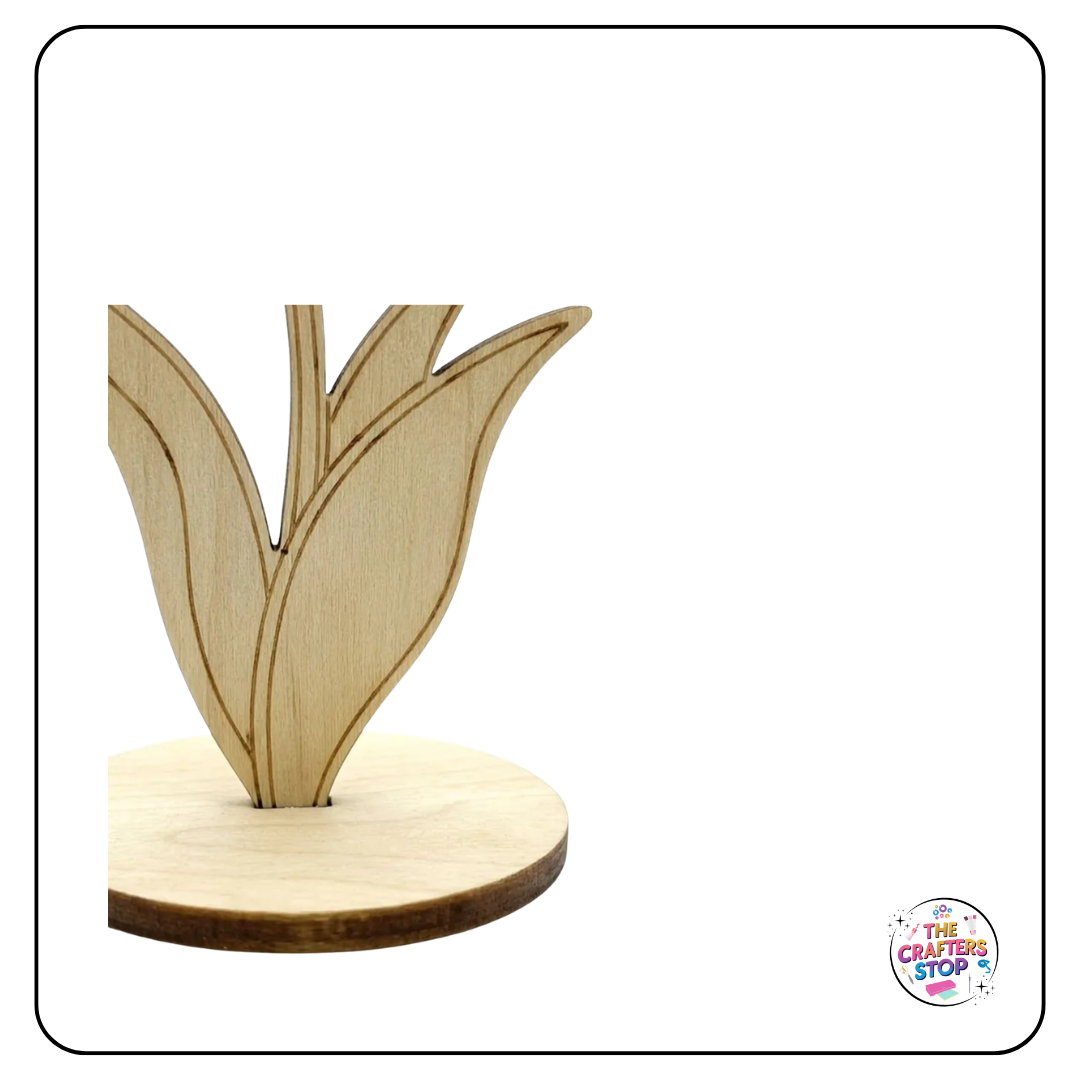 Decorative Wooden Tulips on Stand Blanks