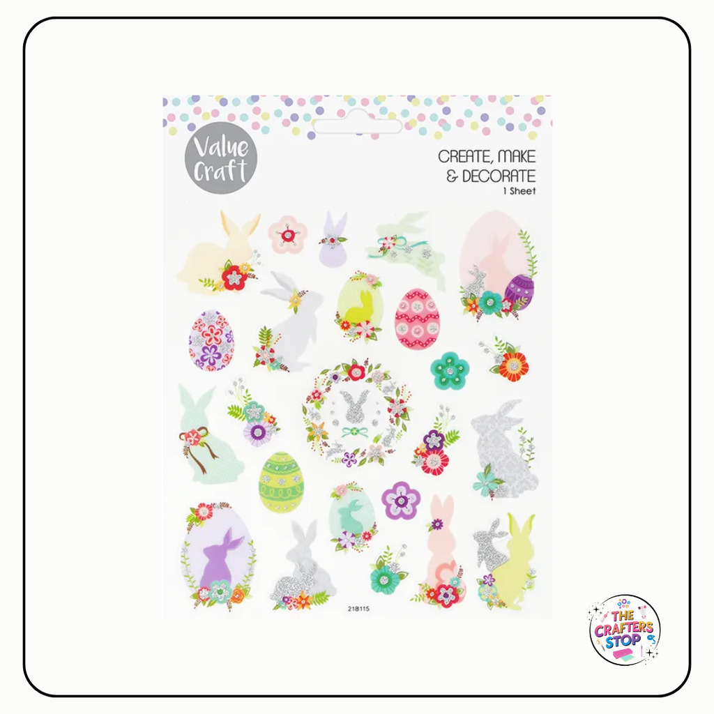 Glitter Easter Scrapbooking Sticker Sheet
