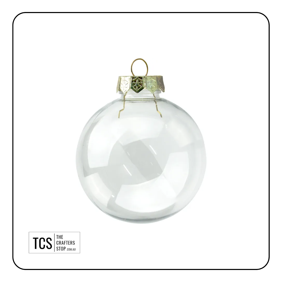 8cm or 6cm Clear Christmas Baubles (PRE-ORDER)