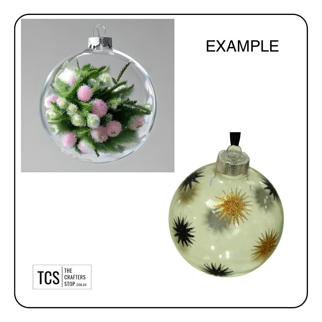 8cm or 6cm Clear Christmas Baubles (PRE-ORDER)