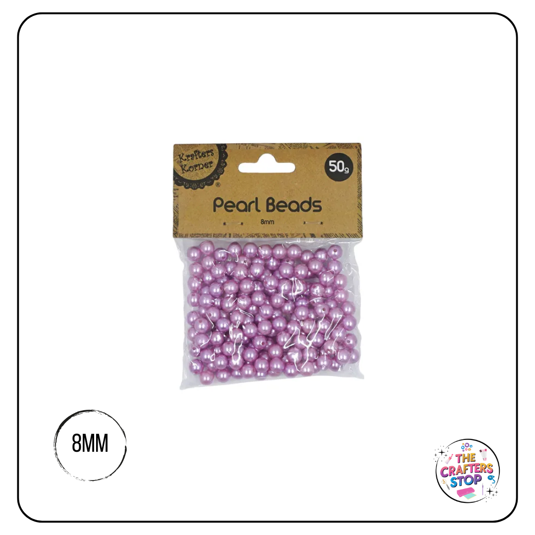 8mm Round Pearl Beads