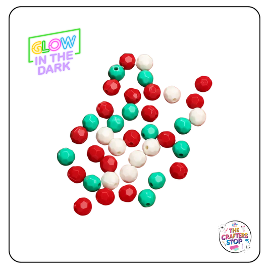 Christmas Glow in the Dark Coloured Beads