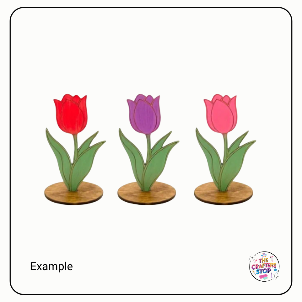 Decorative Wooden Tulips on Stand Blanks