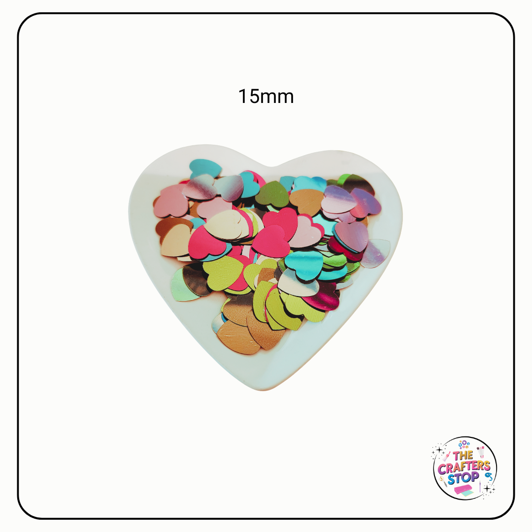 PVC Hearts Sequin Add-ins 25g (2 Sizes)