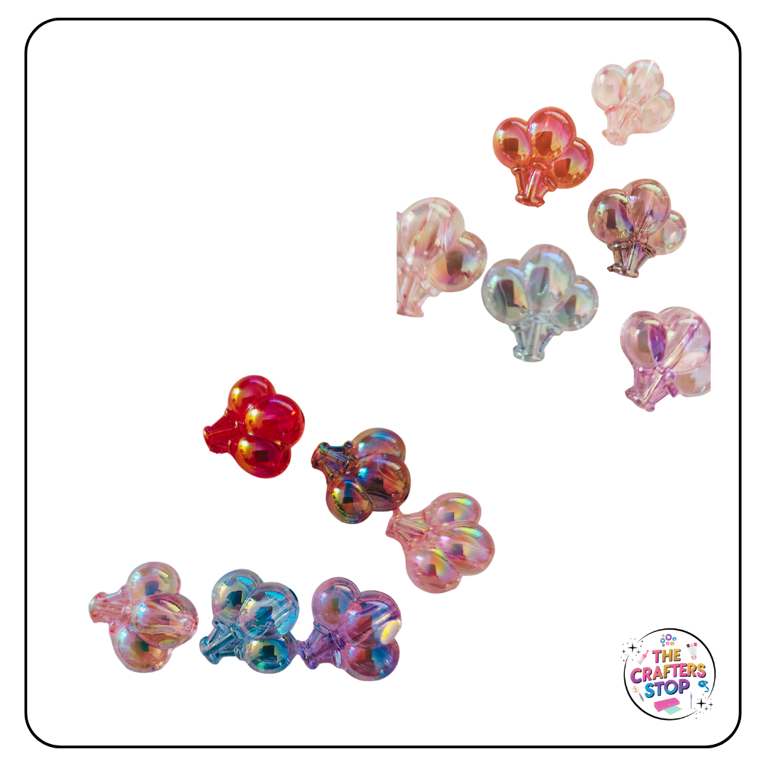 Large Acrylic Iridescent Balloon Beads - Perfect for DIY Pens