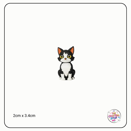 3D Black/White Cat Focal Beads