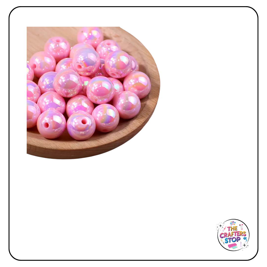 Large Acrylic Iridescent Beads - 14.5mm