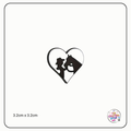 Love Heart Horses Focal Beads