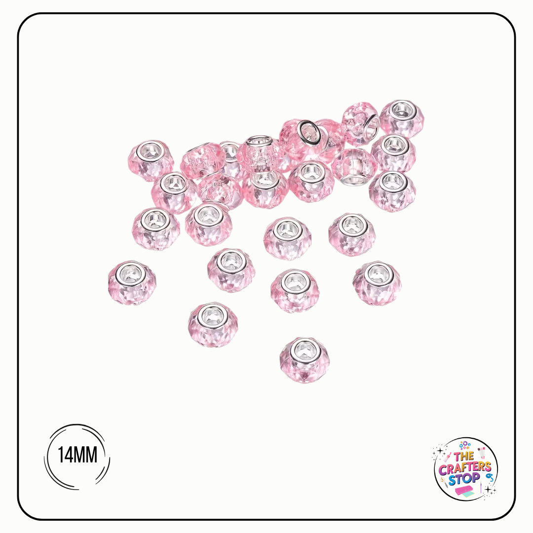 Large Hole Acrylic Decorative Beads - Coloured