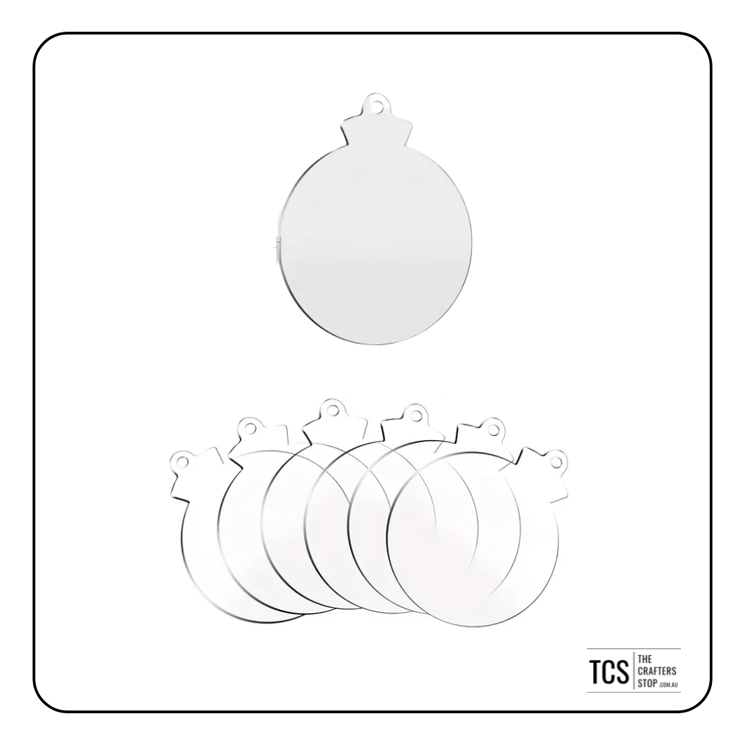 Clear Acrylic Christmas Bauble Blanks