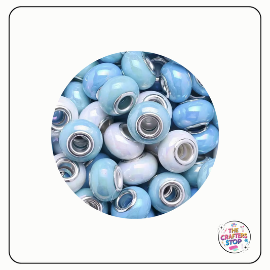 Large Hole Acrylic Decorative Beads - Blue Theme
