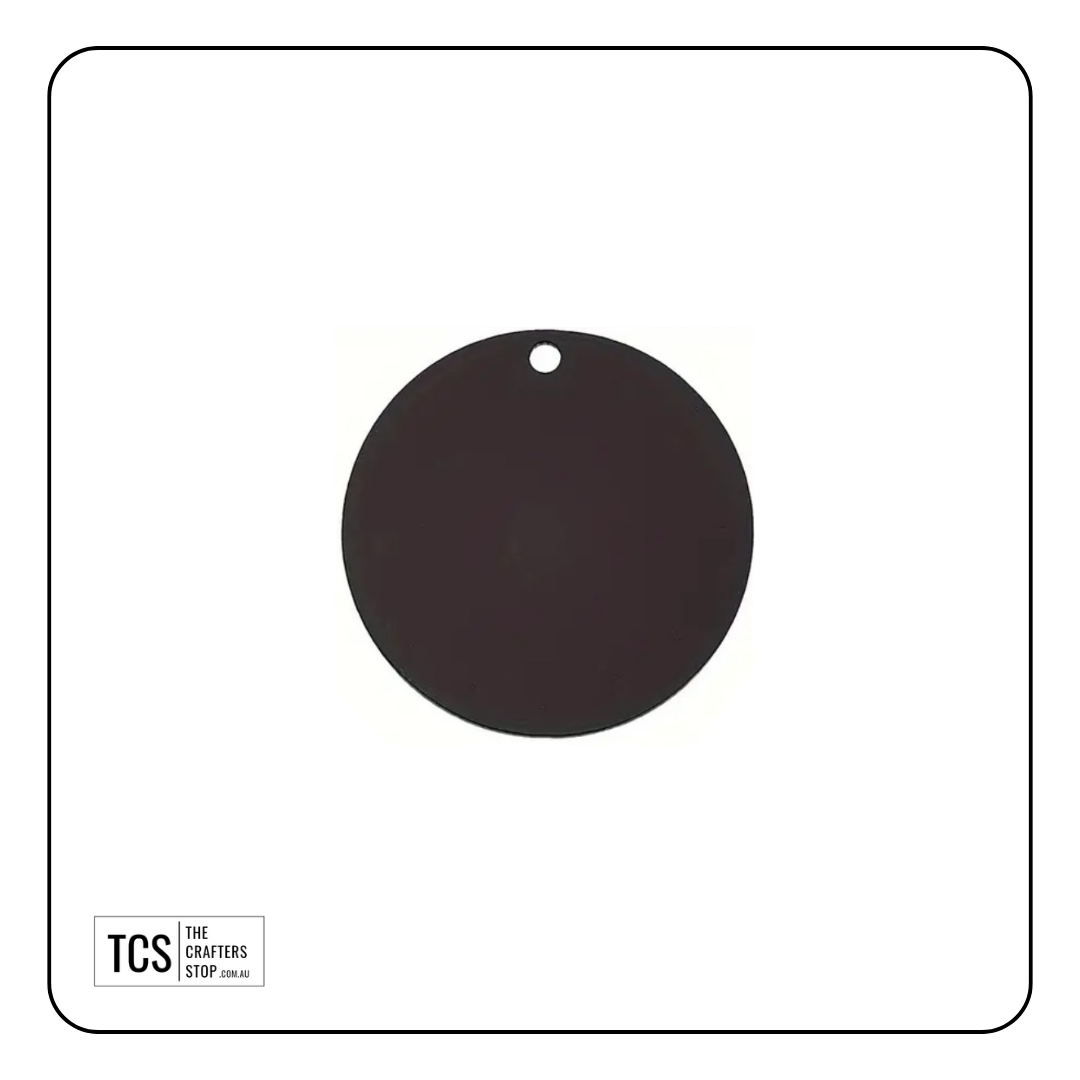 Black Round/Circle Acrylic Blanks (Great for Keyrings)