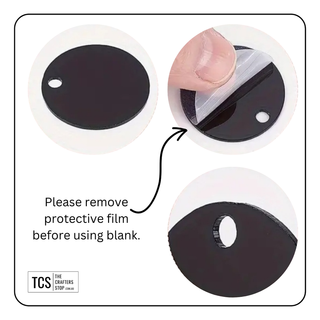 Black Round/Circle Acrylic Blanks (Great for Keyrings)