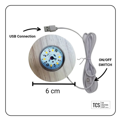 Round Wooden Display LED Light Base