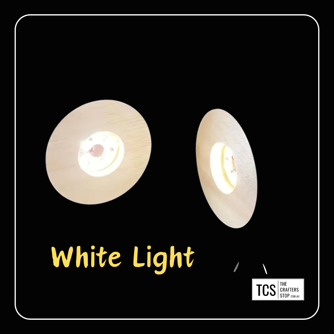 Round Wooden Display LED Light Base