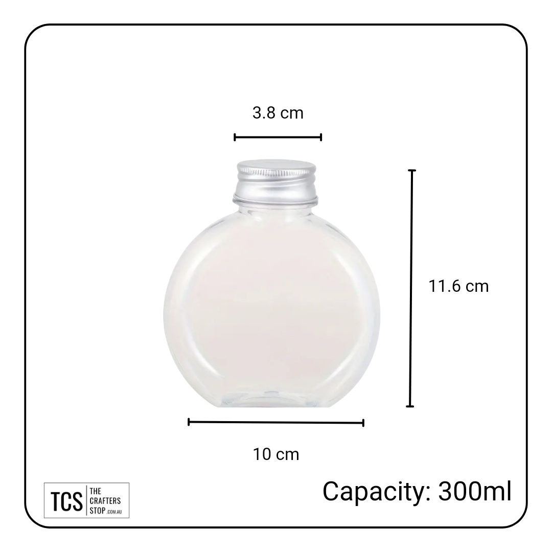 Decorative Flat Round Plastic Bottle