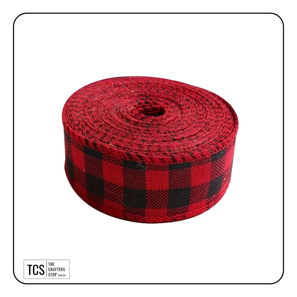 Red/Black Plaid Ribbon (6m)