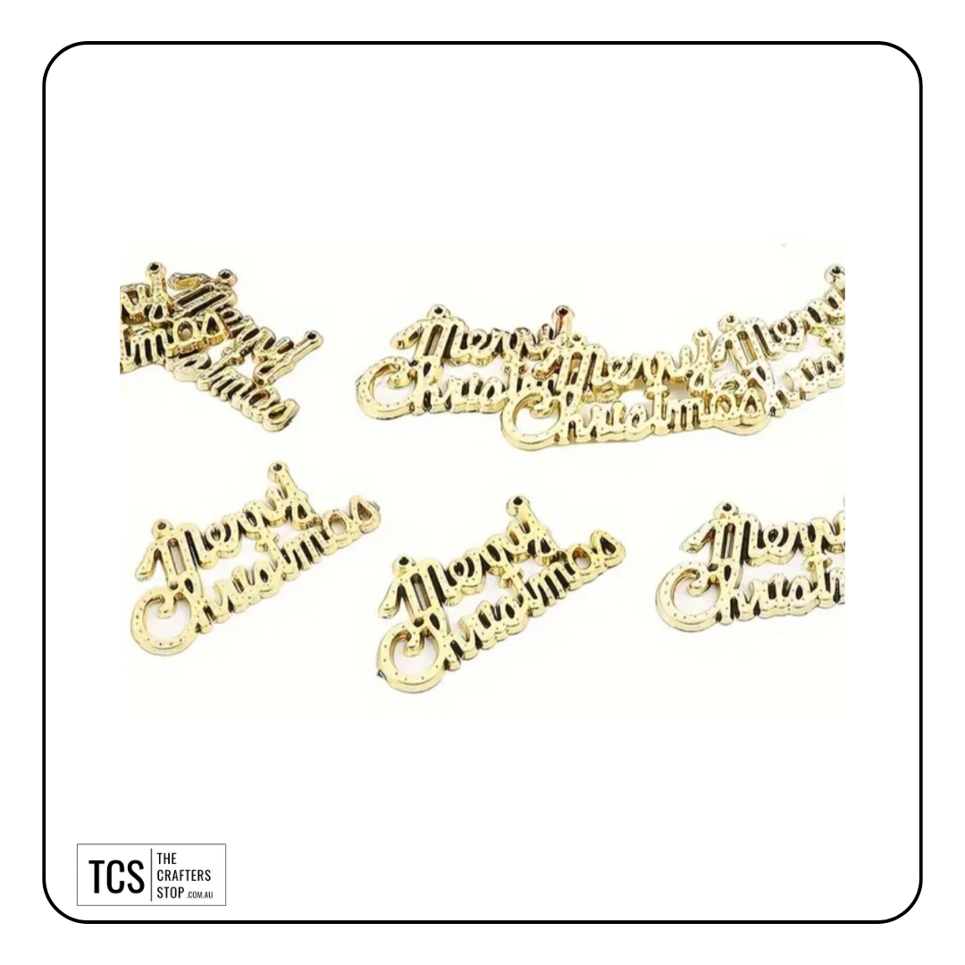 Gold "Merry Christmas" Embellishments