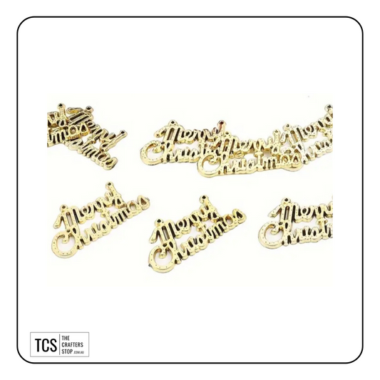 Gold "Merry Christmas" Embellishments