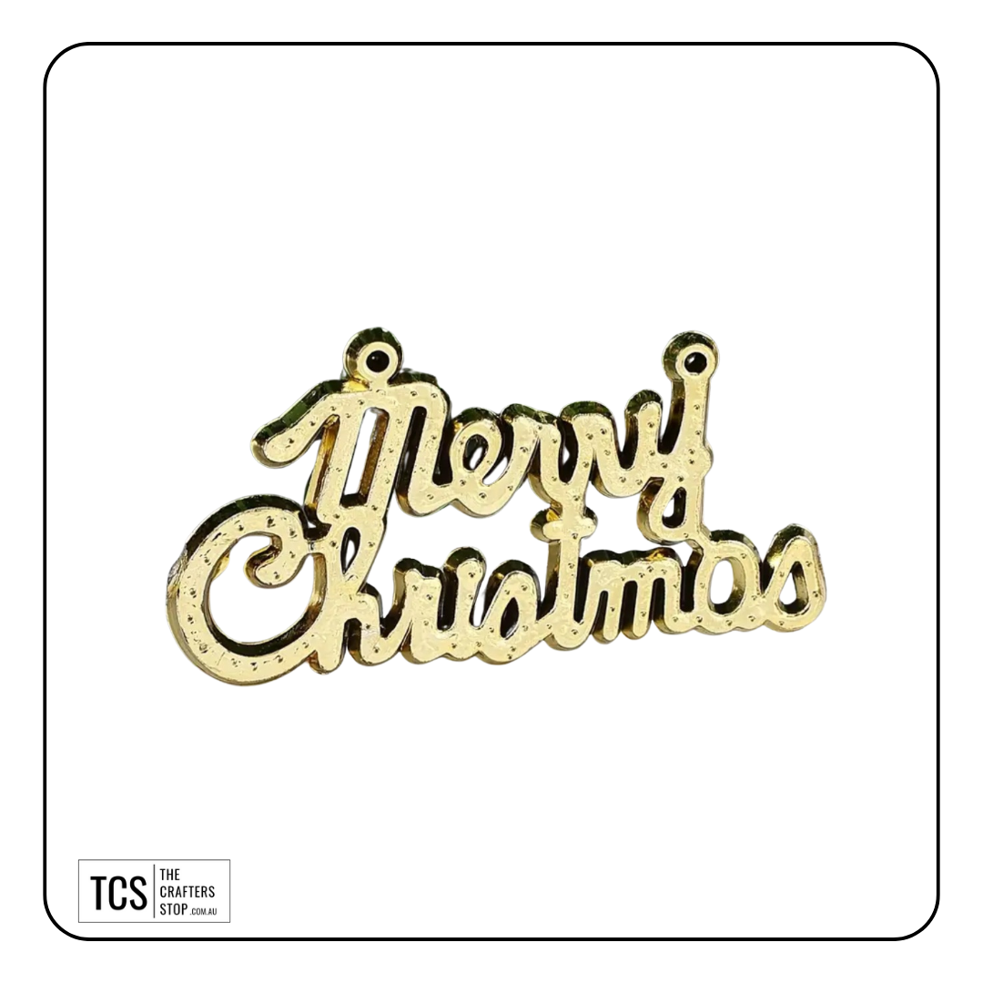 Gold "Merry Christmas" Embellishments