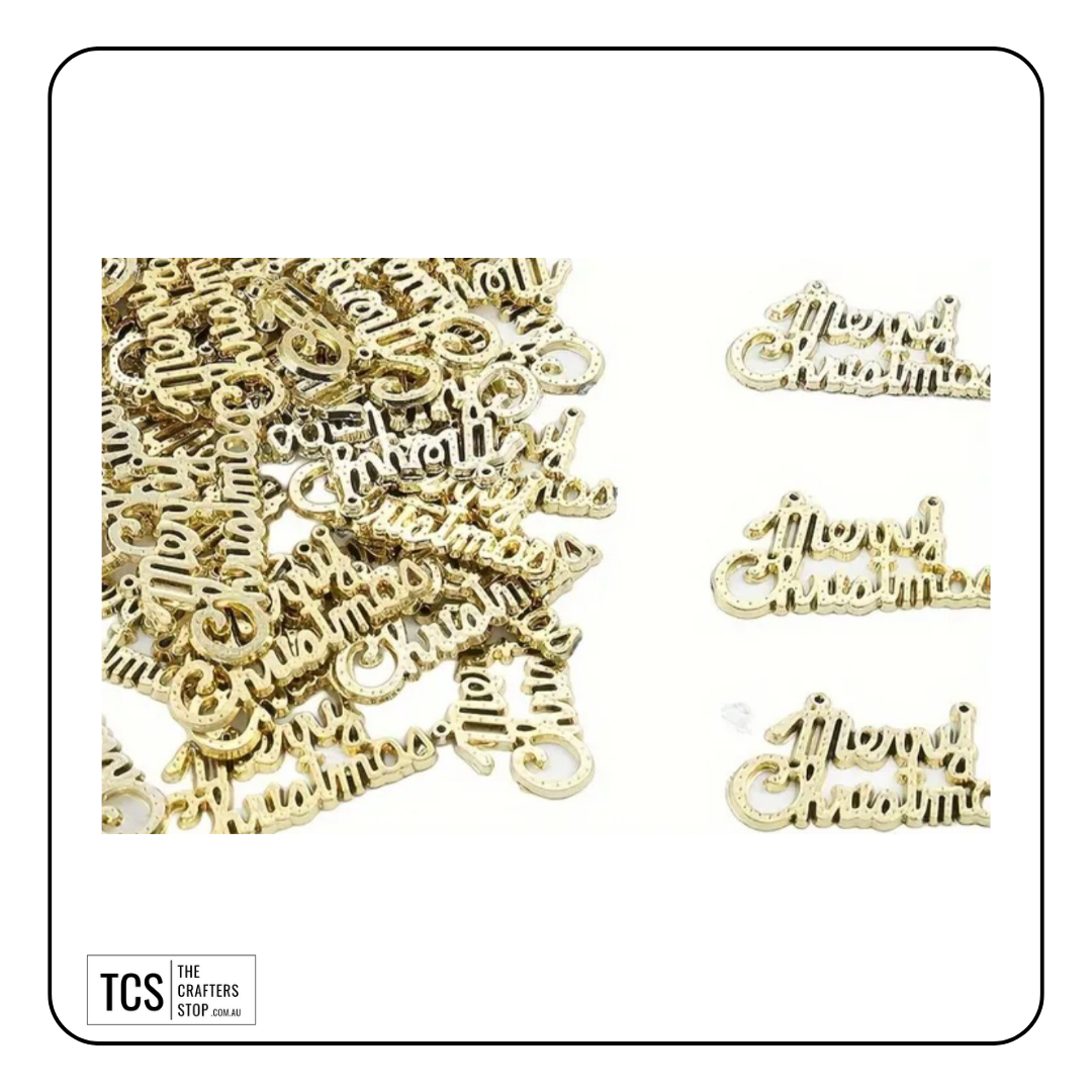 Gold "Merry Christmas" Embellishments