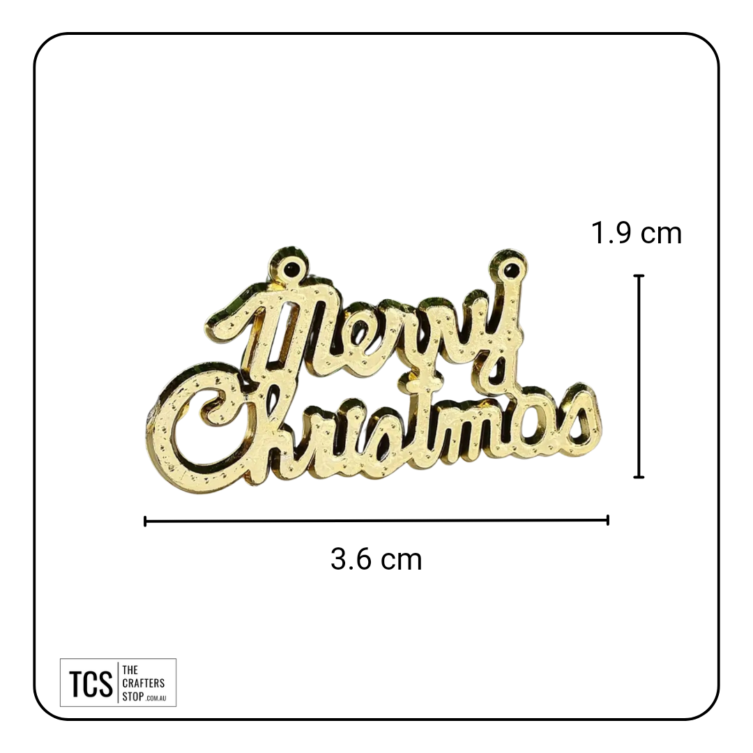 Gold "Merry Christmas" Embellishments