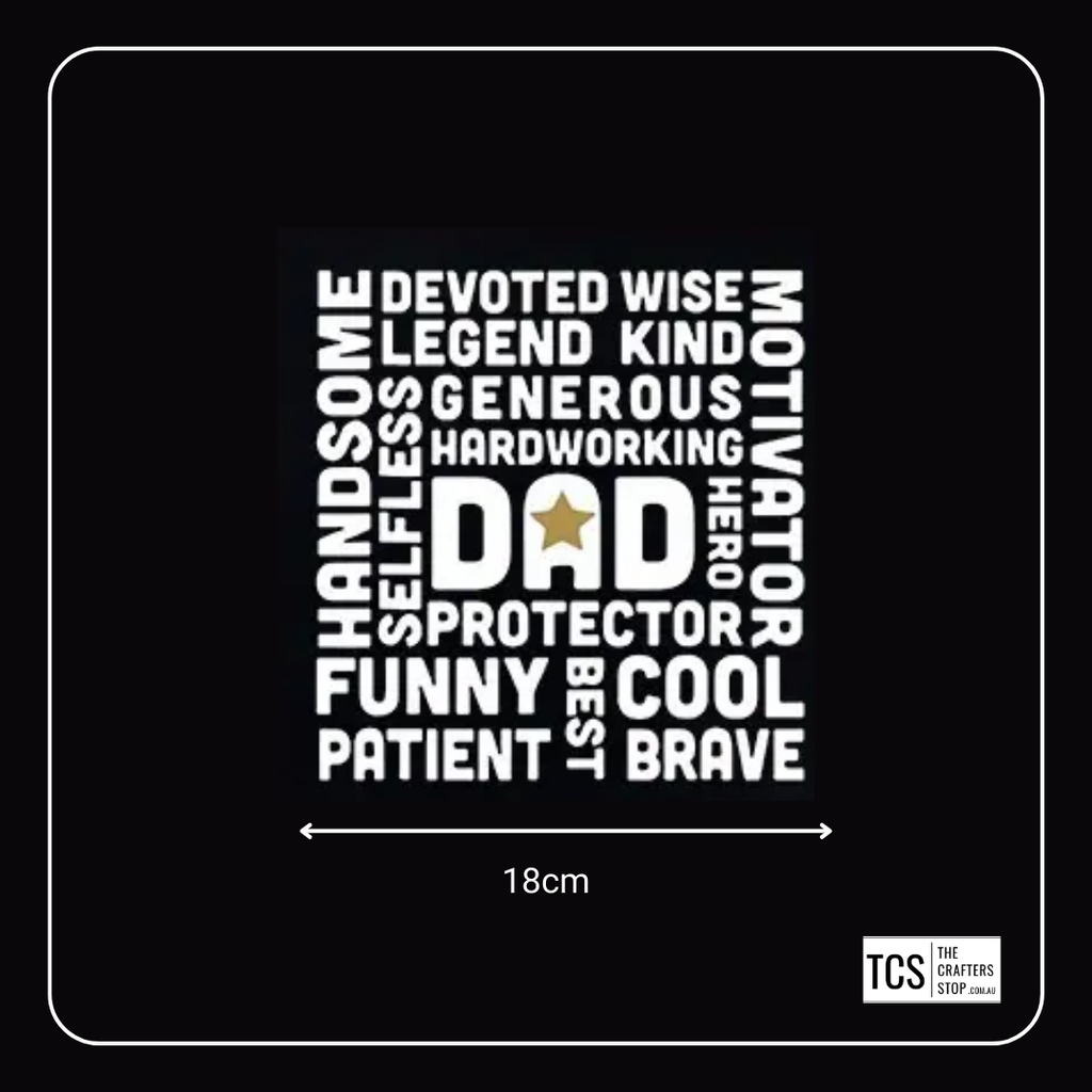 Fathers Day "DAD" Multi Words DTF Iron On Transfers