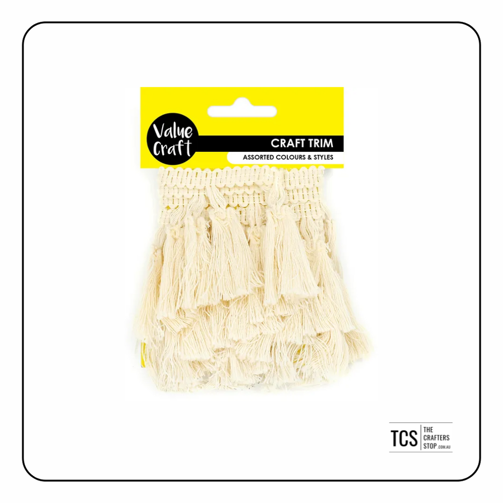 Natural Cotton Tassel Trim - 1.5m