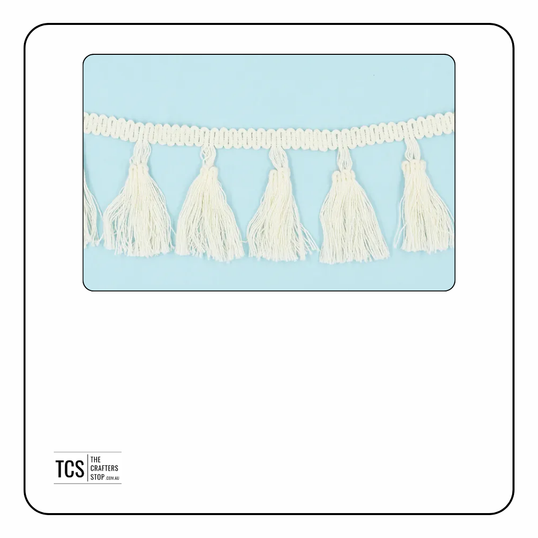 Natural Cotton Tassel Trim - 1.5m