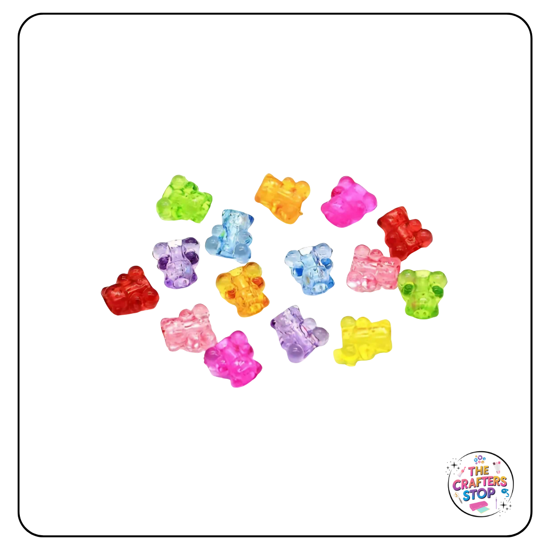 Semi Transparent Gummy Bear Style Beads - 2 Sizes