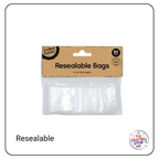 Resealable Zip Lock Bags (Many Sizes)