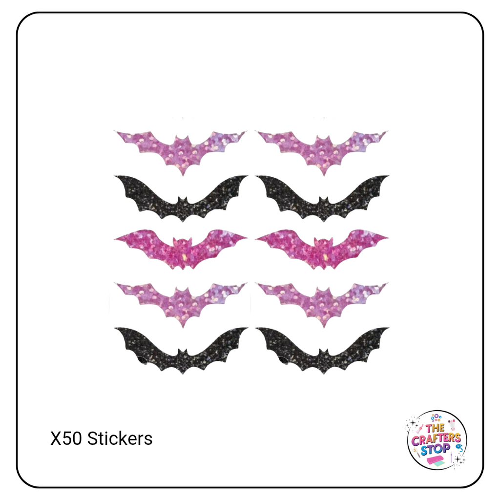 Halloween Glitter Bats Scrapbooking Stickers