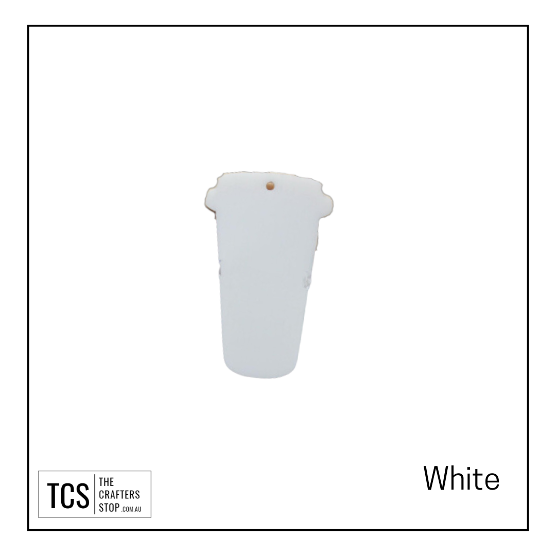 Acrylic White Coffee Cup Blank 50mm