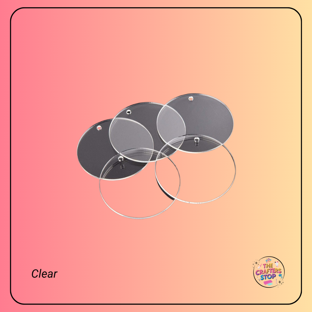 Clear Round/Circle Acrylic Blanks (X5 Pack)