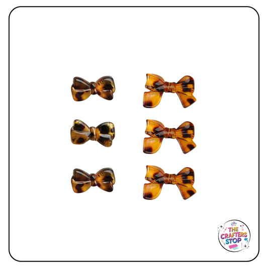 Acrylic Animal Print Bow Beads