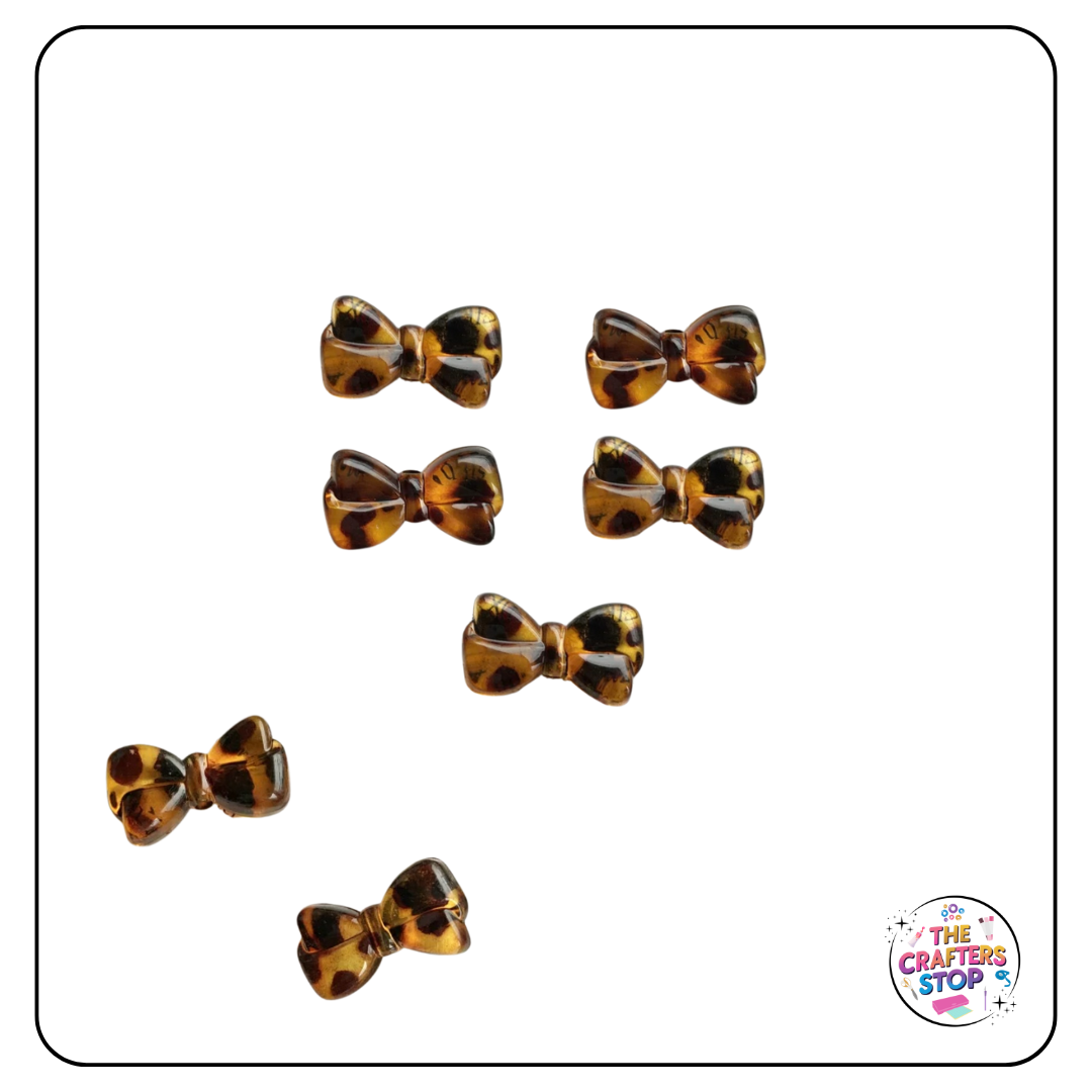 Acrylic Animal Print Bow Beads